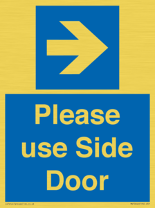 Please use Side Door (arrow Right) 